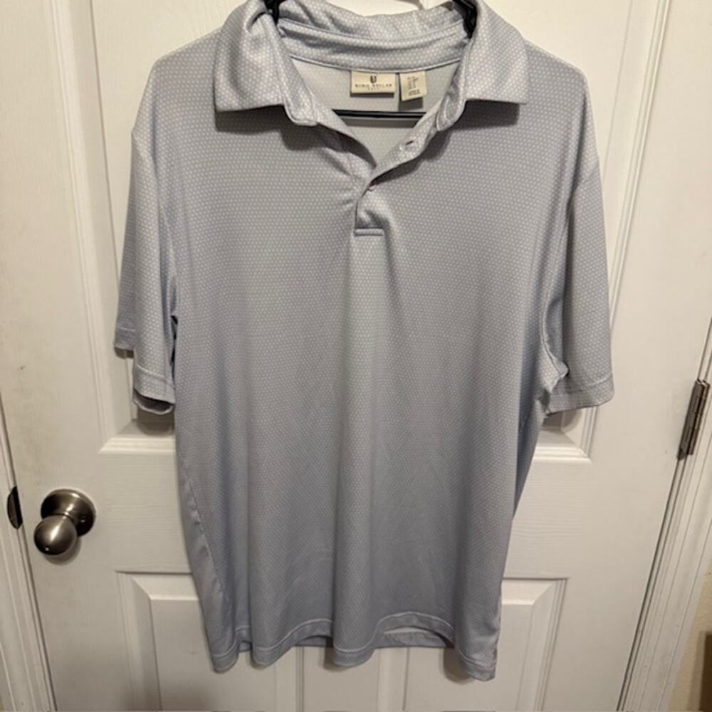Rorie Whelan Golf Polo - Blue & White Men's Medium